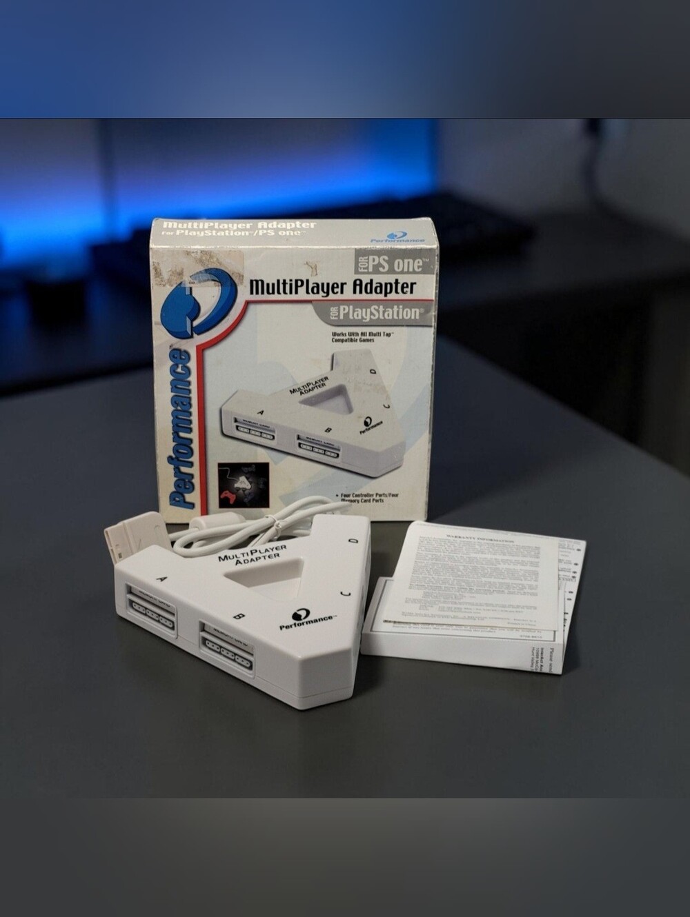 PS1 MultiPlayer Adapter PERFORMANCE Multitap Sony PlayStation 1 Complete In Box